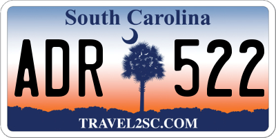 SC license plate ADR522