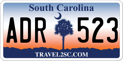 SC license plate ADR523
