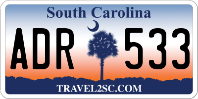 SC license plate ADR533