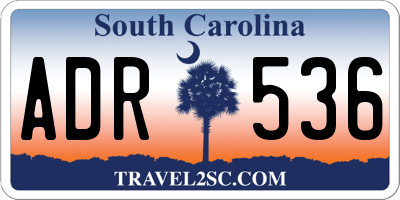 SC license plate ADR536