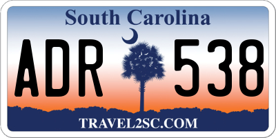 SC license plate ADR538