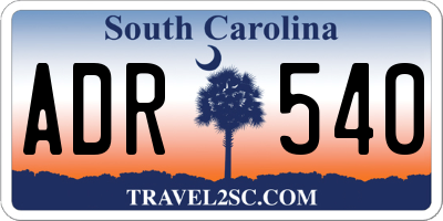 SC license plate ADR540