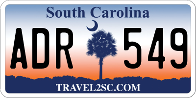 SC license plate ADR549