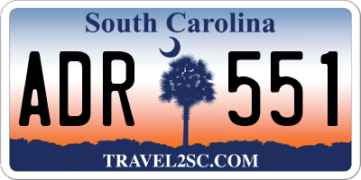SC license plate ADR551