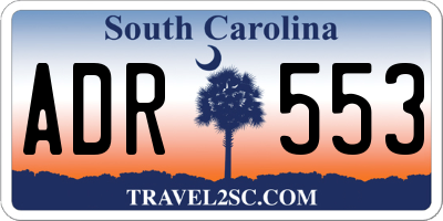 SC license plate ADR553