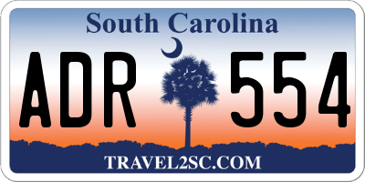 SC license plate ADR554