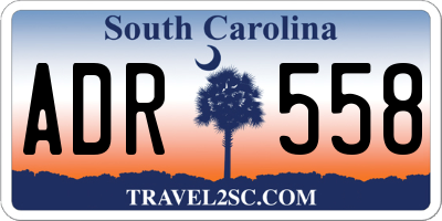 SC license plate ADR558