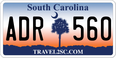 SC license plate ADR560