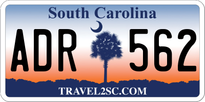 SC license plate ADR562