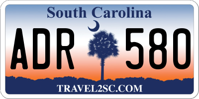 SC license plate ADR580