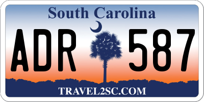 SC license plate ADR587