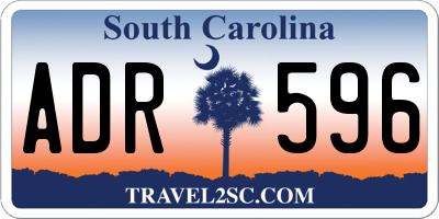 SC license plate ADR596