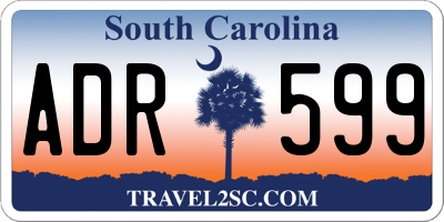 SC license plate ADR599