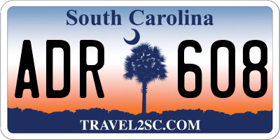 SC license plate ADR608