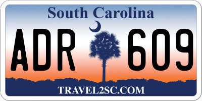 SC license plate ADR609