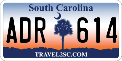 SC license plate ADR614