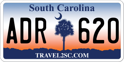 SC license plate ADR620