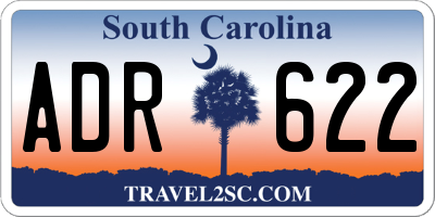 SC license plate ADR622