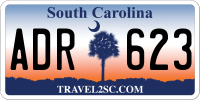 SC license plate ADR623