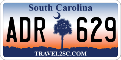 SC license plate ADR629