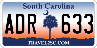 SC license plate ADR633