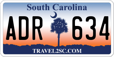 SC license plate ADR634