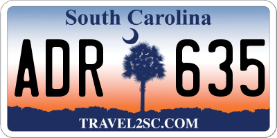 SC license plate ADR635