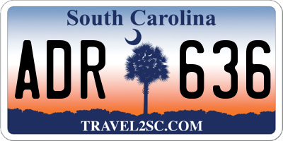 SC license plate ADR636