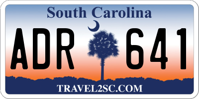 SC license plate ADR641
