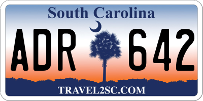 SC license plate ADR642