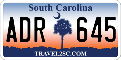 SC license plate ADR645