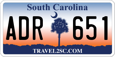 SC license plate ADR651