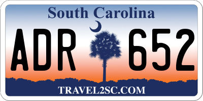 SC license plate ADR652