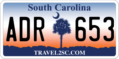 SC license plate ADR653