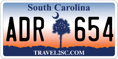 SC license plate ADR654