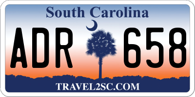 SC license plate ADR658