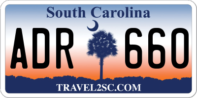 SC license plate ADR660