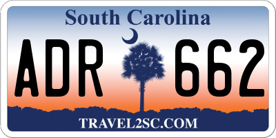SC license plate ADR662