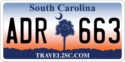 SC license plate ADR663