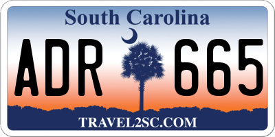 SC license plate ADR665