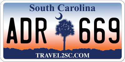 SC license plate ADR669