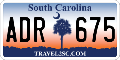 SC license plate ADR675
