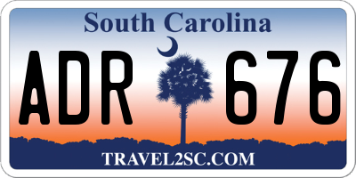 SC license plate ADR676