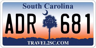 SC license plate ADR681