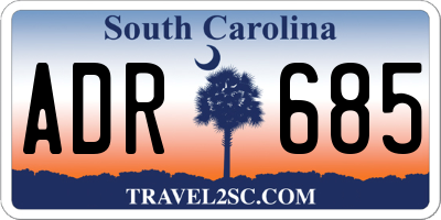 SC license plate ADR685