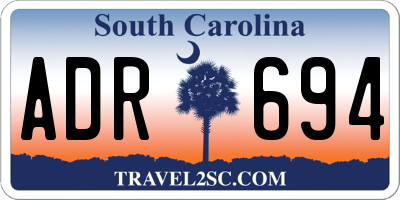 SC license plate ADR694