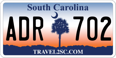 SC license plate ADR702