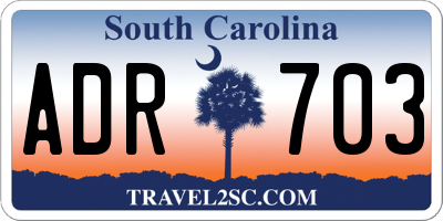 SC license plate ADR703