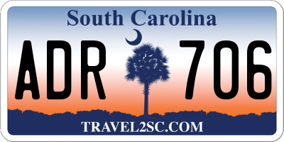 SC license plate ADR706
