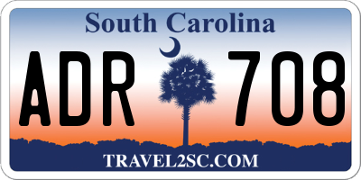 SC license plate ADR708